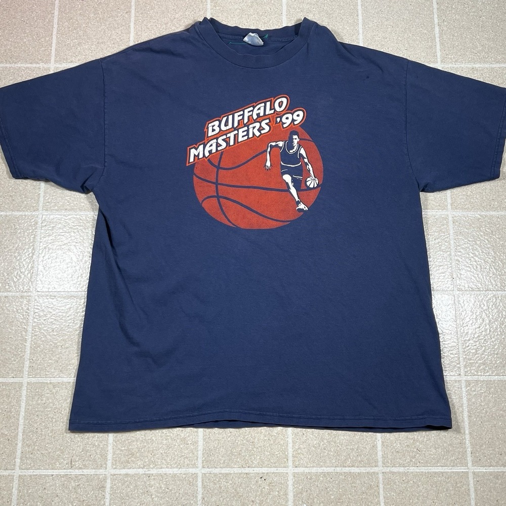 Vintage 1999 Buffalo Ny Masters Basketball Tshirt Size 2XL - Picture 1 of 6